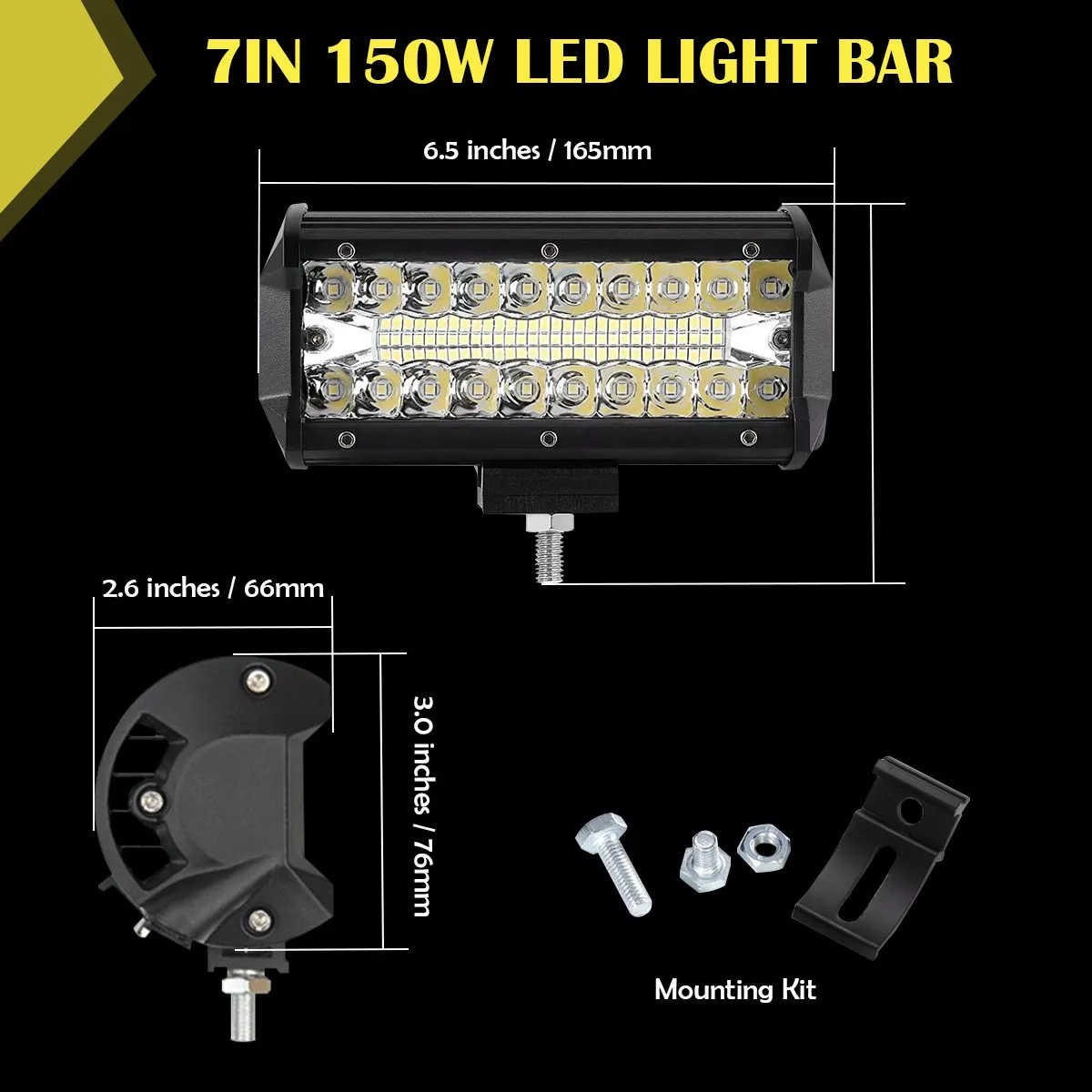 Luces Led Para Carro 7 Pulgadas 150w Barra Luz Led Moto 2pc