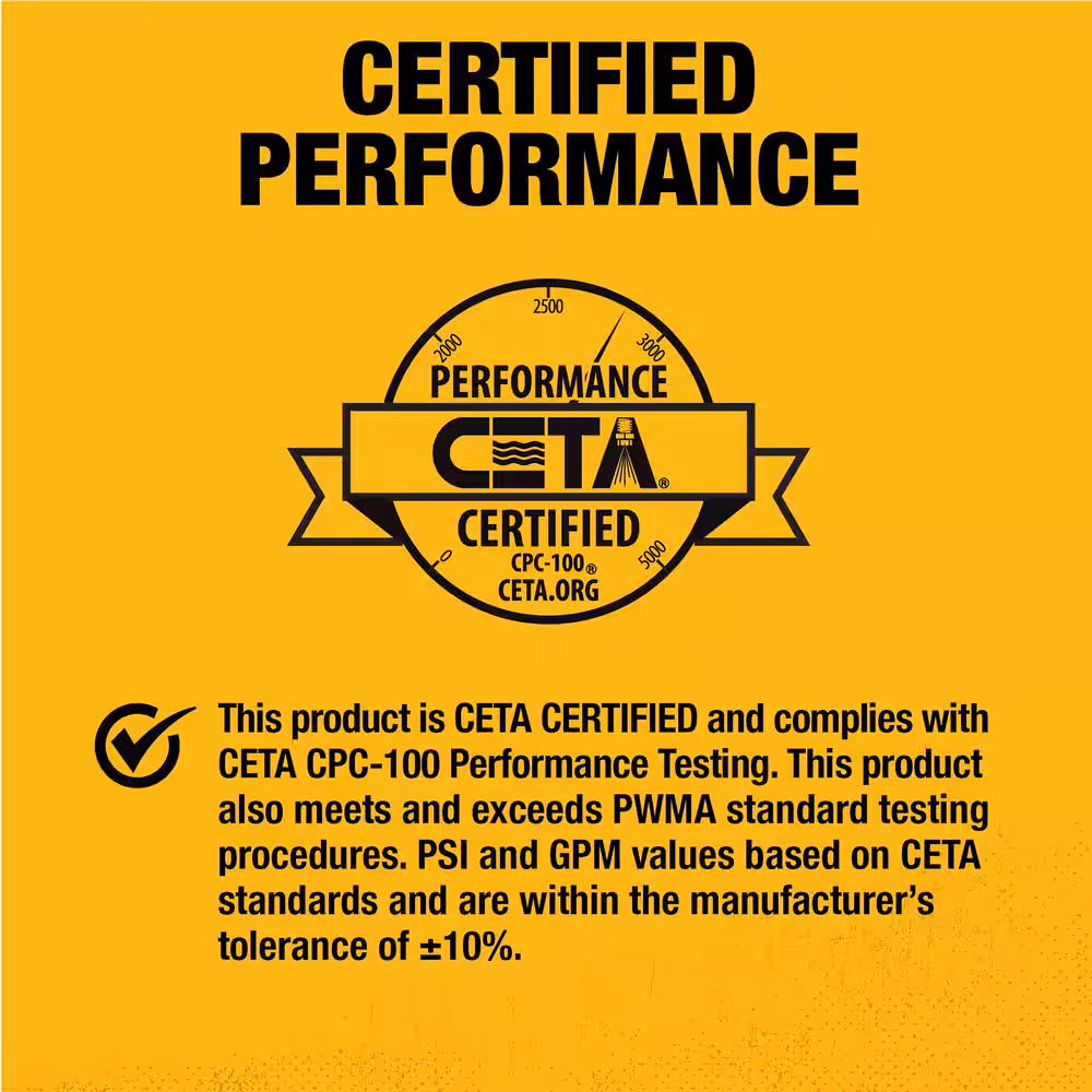 Lavadora a presión de agua fría a gas DEWALT 3400 PSI 2.5 GPM con motor de 208 cc DXPW61372