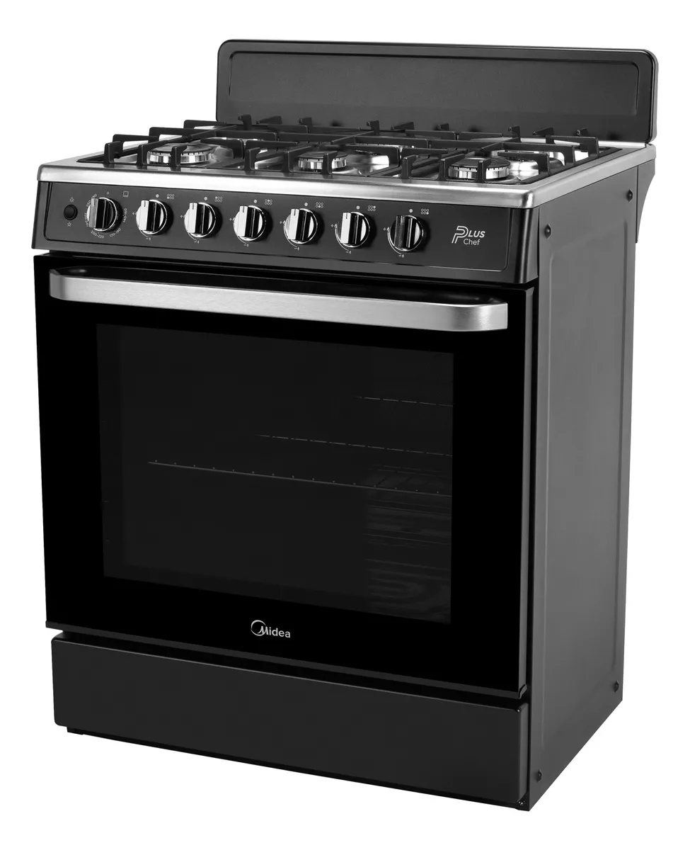 Estufa Midea De Piso Con Copete 30 Plus Chef Black