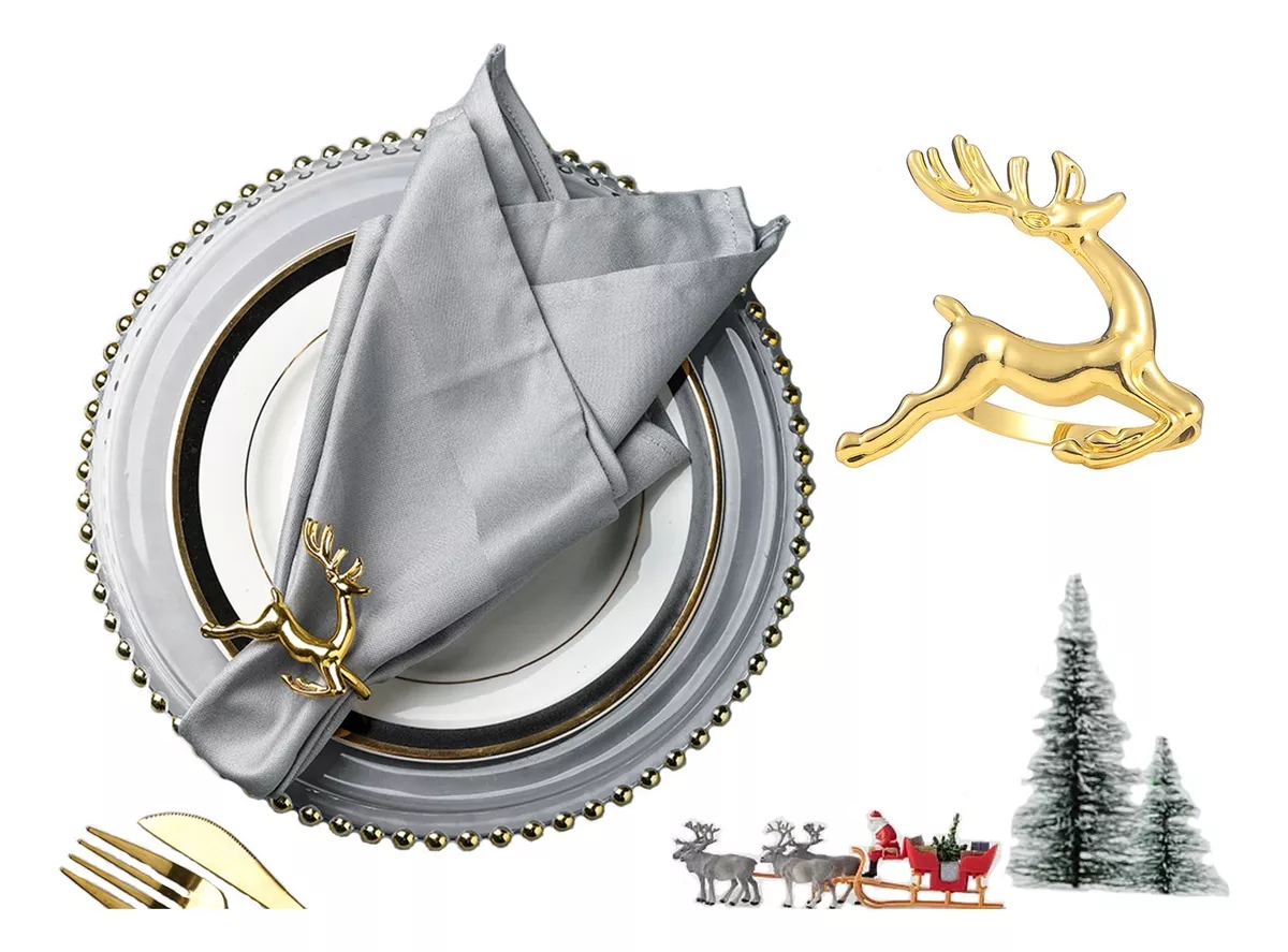 12 Servilleteros De Alce De Navidad, Fiesta/cena/decoraci&oacute;n