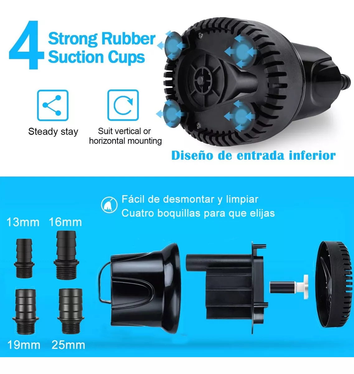 3.5m Bomba De Agua Sumergible Fuente Pecera Acuario 3500l/h