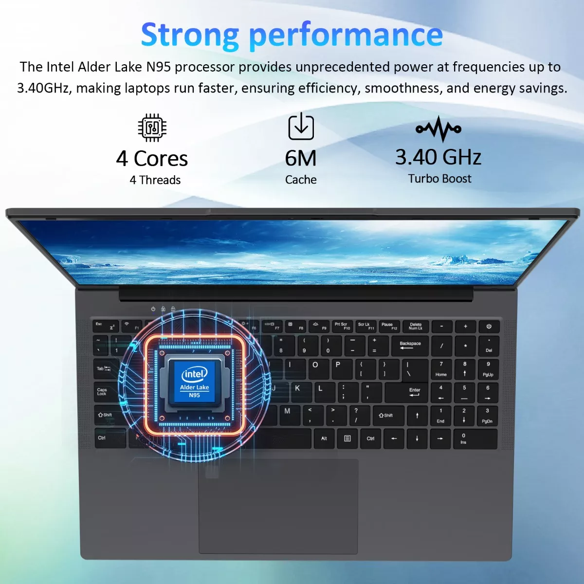 Auusda 15.6 Laptop 16gb Ram+ 1024gb Ssd Intel N95 Win11 Pro