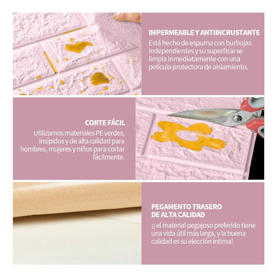 Pegatina Pared Autoadhesivas De Papel Tapiz 3d 38*35cm 20pcs