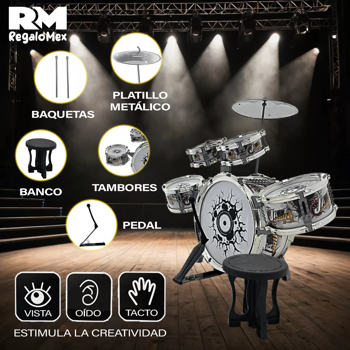Batería De Juguete Para Niños Instrumento Musical Educativo