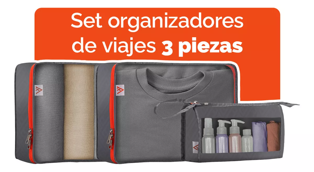 Organizadores De Viaje Para Maletas Paquete 3 Piezas, Gris Cuarzo Bolsas Organizadoras Ideal Para Maleta Carry-on De Mano Esenciales Para Viaje Travel organizador Armored Travel