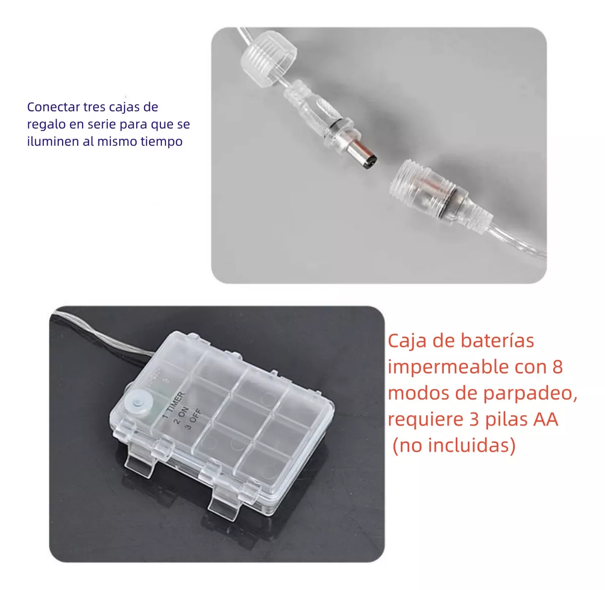 Cajas De Regalo Iluminadas Con Luces Navideñas 3pcs