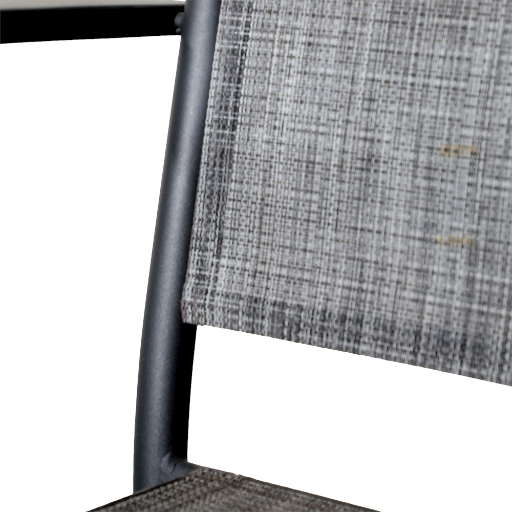 COMEDOR DE JARDÍN BLACKWELL GRIS 4 SILLAS TELA ESTRUCTURA DE ACERO