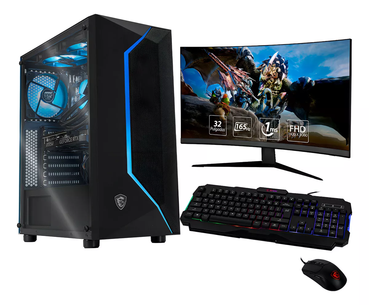 Xtreme Pc Gaming Msi Geforce Rtx 4060 Ti Amd Ryzen 7 5800x 32gb Ssd 500gb 2tb Monitor Curvo 32 165hz Sistema Liquido Wifi Vampiric