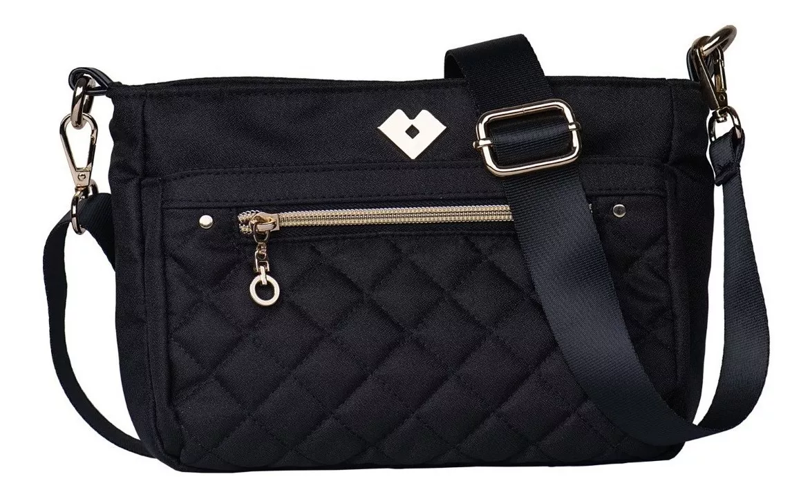 Bolsa Mujer Crossbody Bandolera, Bolso Dama Original Luckyly color Negro Dise&ntilde;o de la tela Poli&eacute;ster