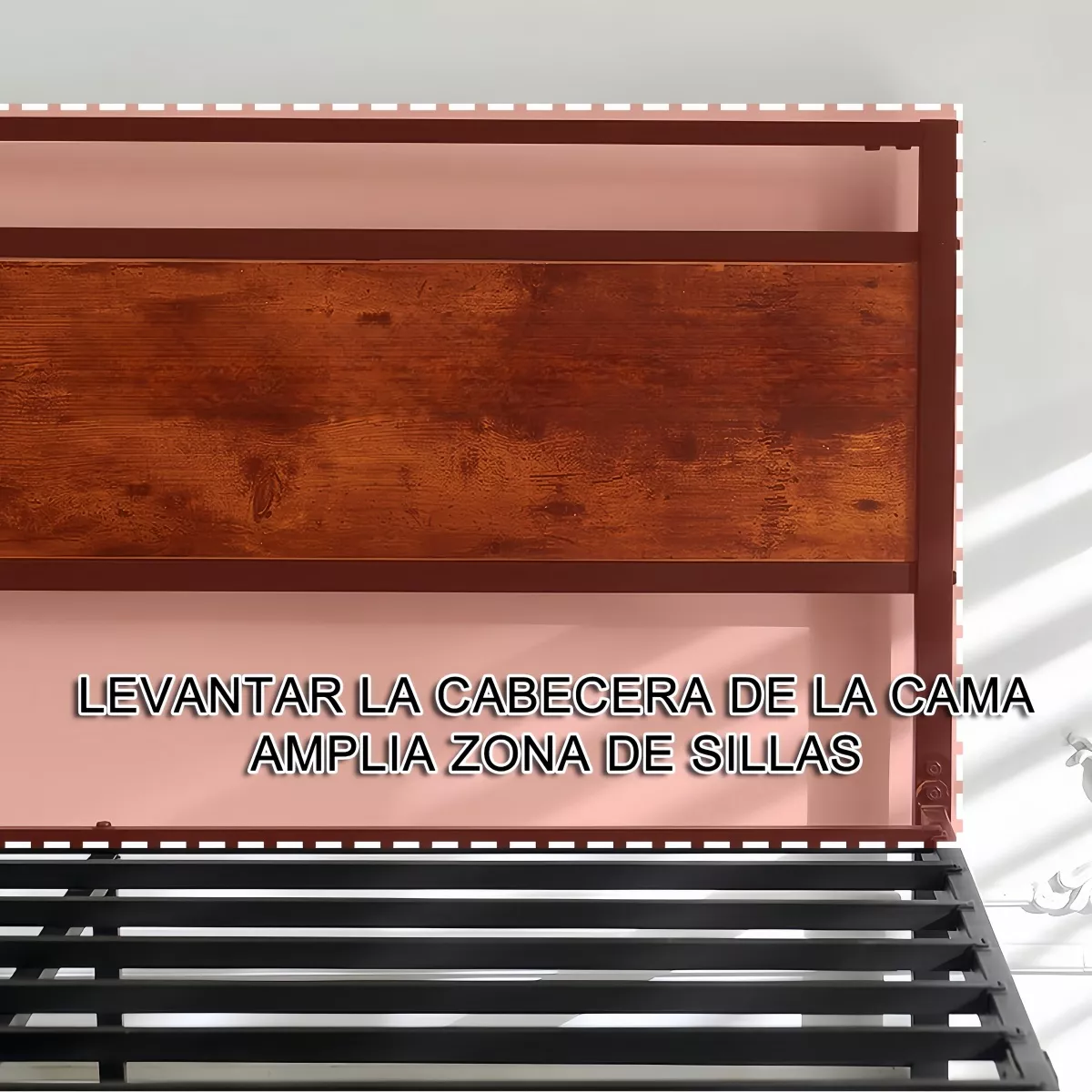 Cama Matrimonial, Base De Cama De Metal Sin Colchón 2x1.5m
