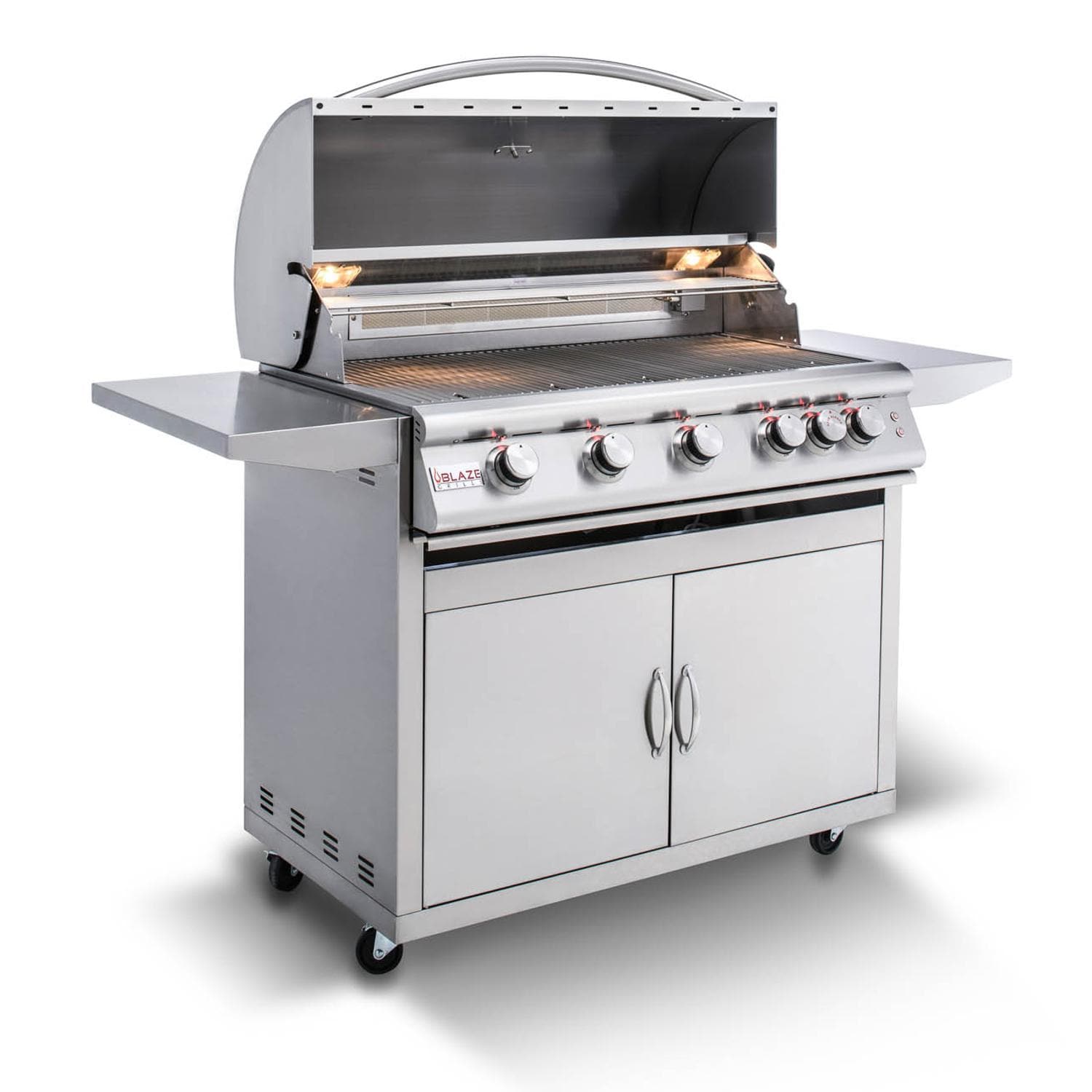 Blaze Premium LTE Parrilla de gas propano de 40 pulgadas y 5 quemadores con quemador infrarrojo trasero y luces de parrilla-BLZ-5LTE2-LP