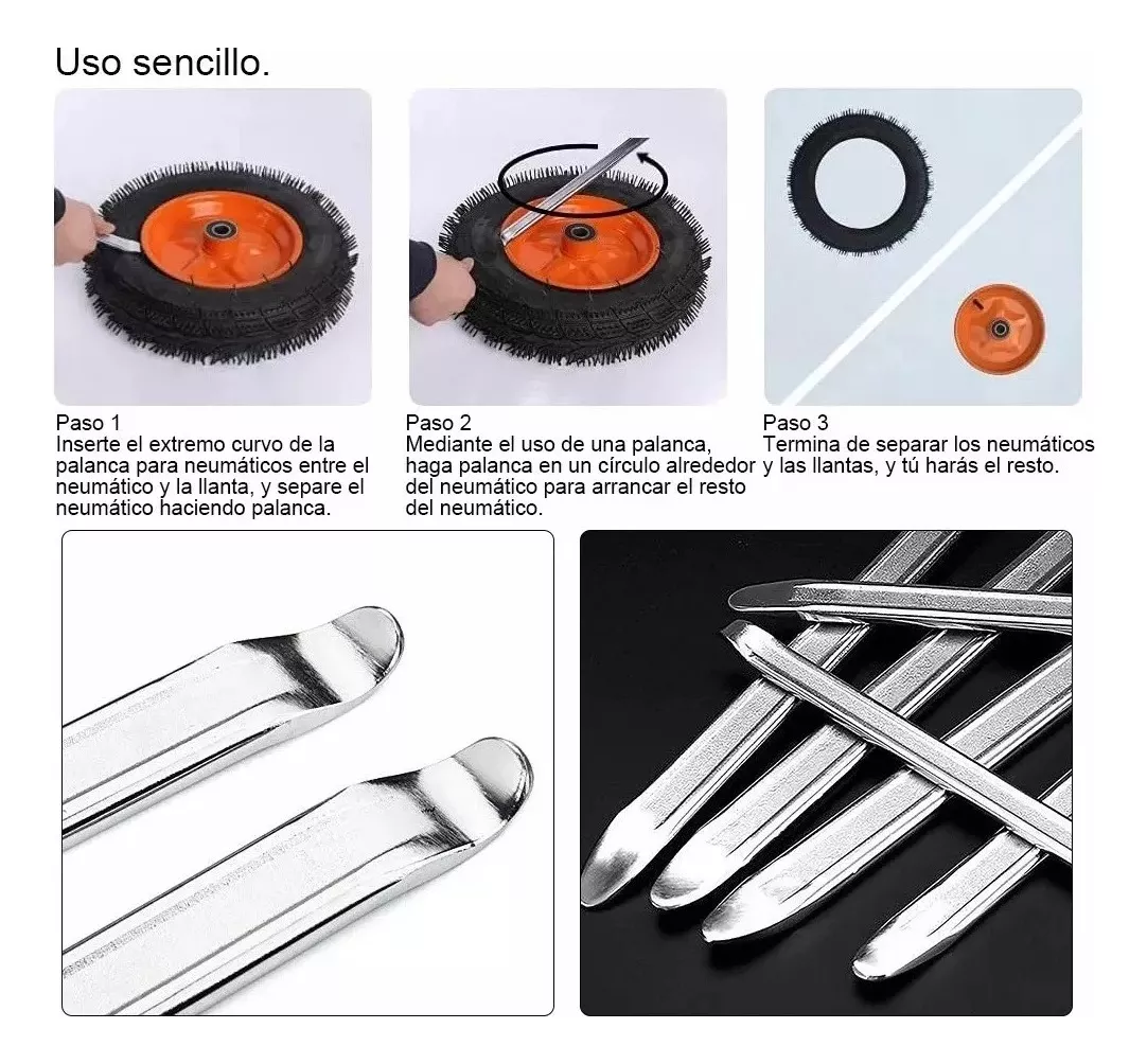 3 Pcs Espatulas 30/40cm Para Desmontar Llanta De Moto Auto