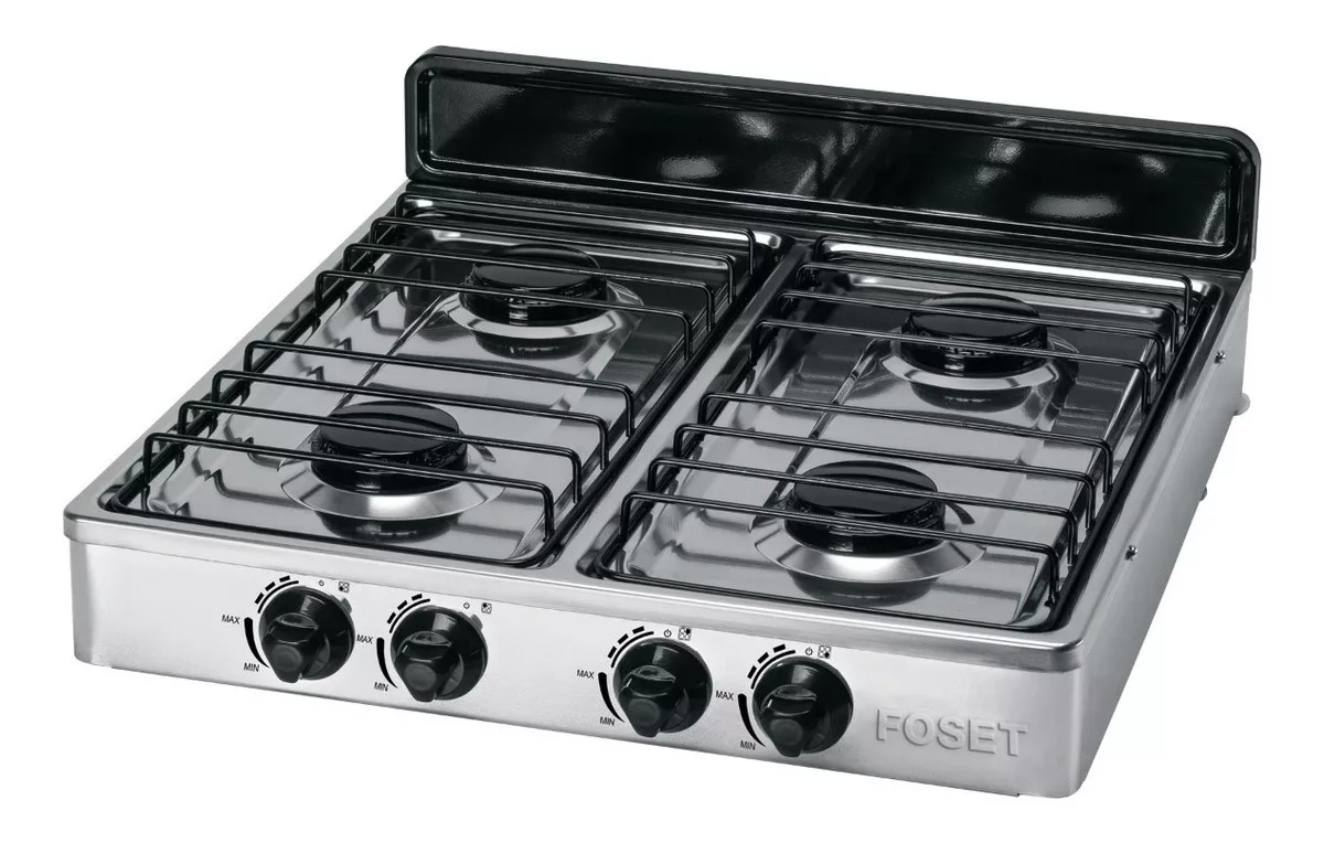Parrilla De Gas De Sobreponer 4 Quemadores, Foset PAGA-4X color Gris