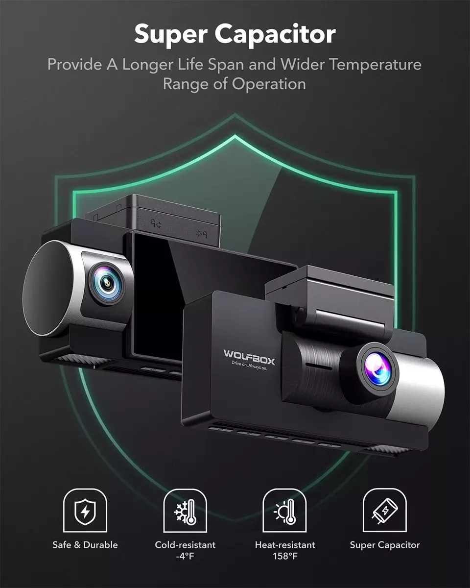 Wolfbox I17 Cámara Para Auto 4k 3 Cámaras Dashcam Wifi Gps