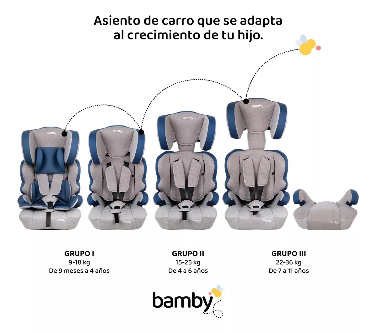 Autoasiento Para Carro Silla De Bebe Seguridad 9m A 11 Años