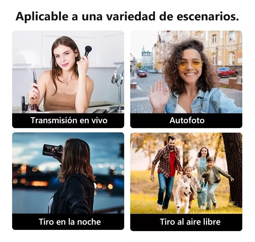 Tripie Celular Selfies Stick Con Control Remoto Y Led Rgb