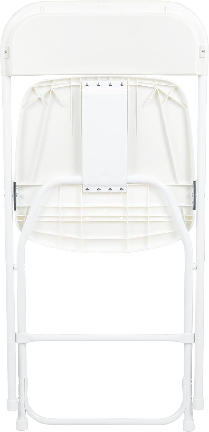 EMMA + OLIVER Juego de 10 sillas plegables de plástico-Silla plegable liviana y apilable con capacidad de peso de 650 LB en color blanco
