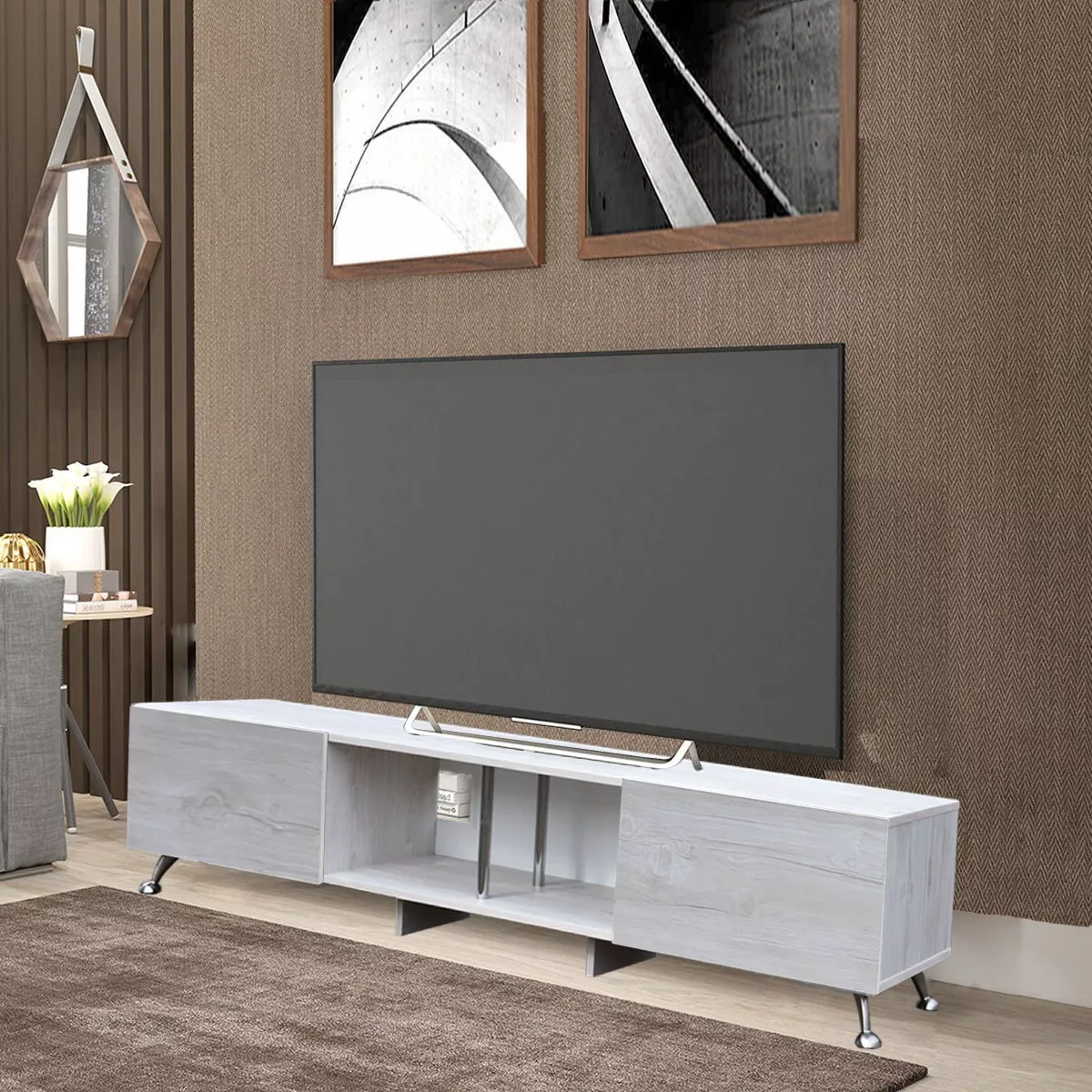 Centro De Entretenimiento Tv,hogare,london, Mueble Tv 90, Rg