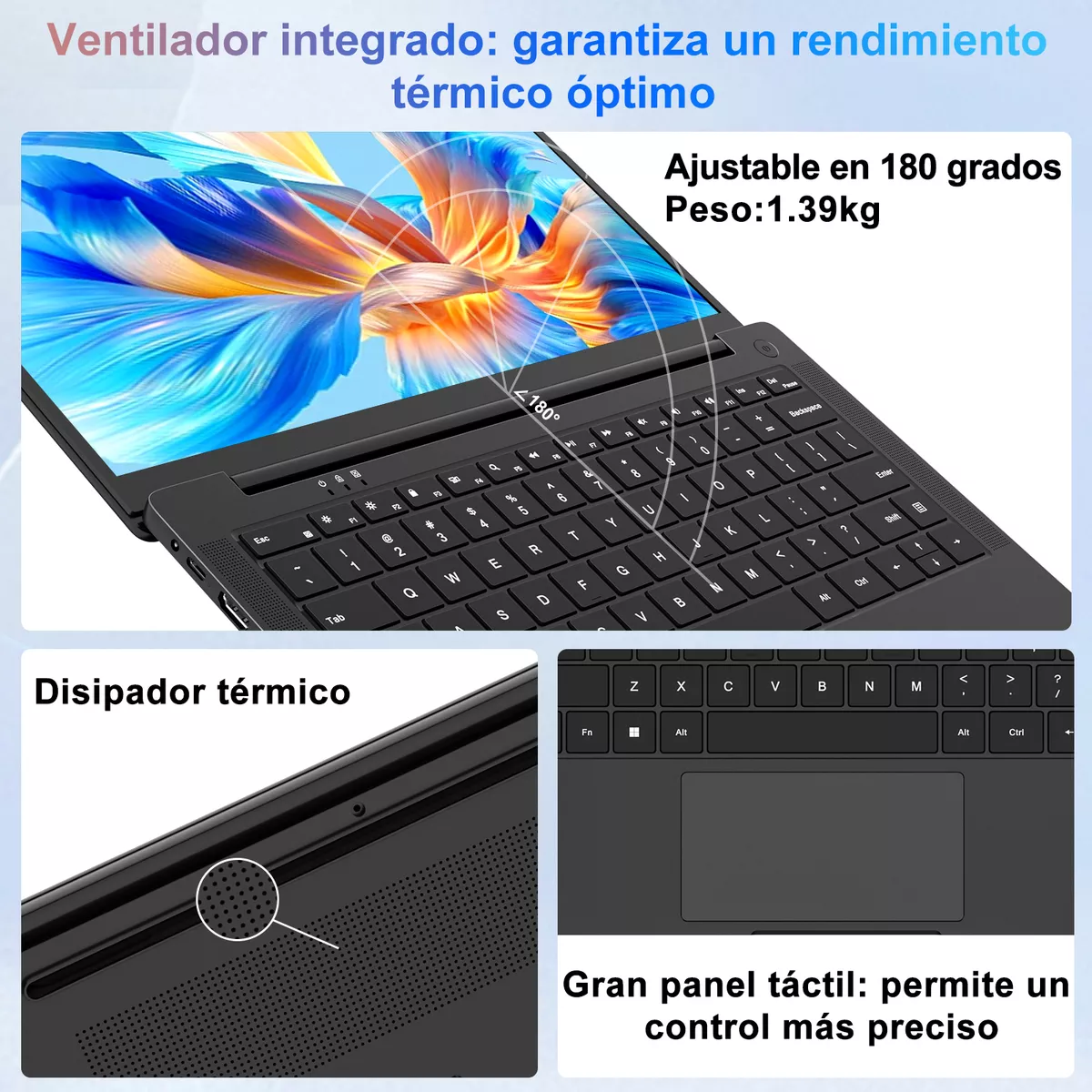 Laptop 14 Win11 N5095 8 Gb Ram 256 Gb Ssd 1080p+ratón
