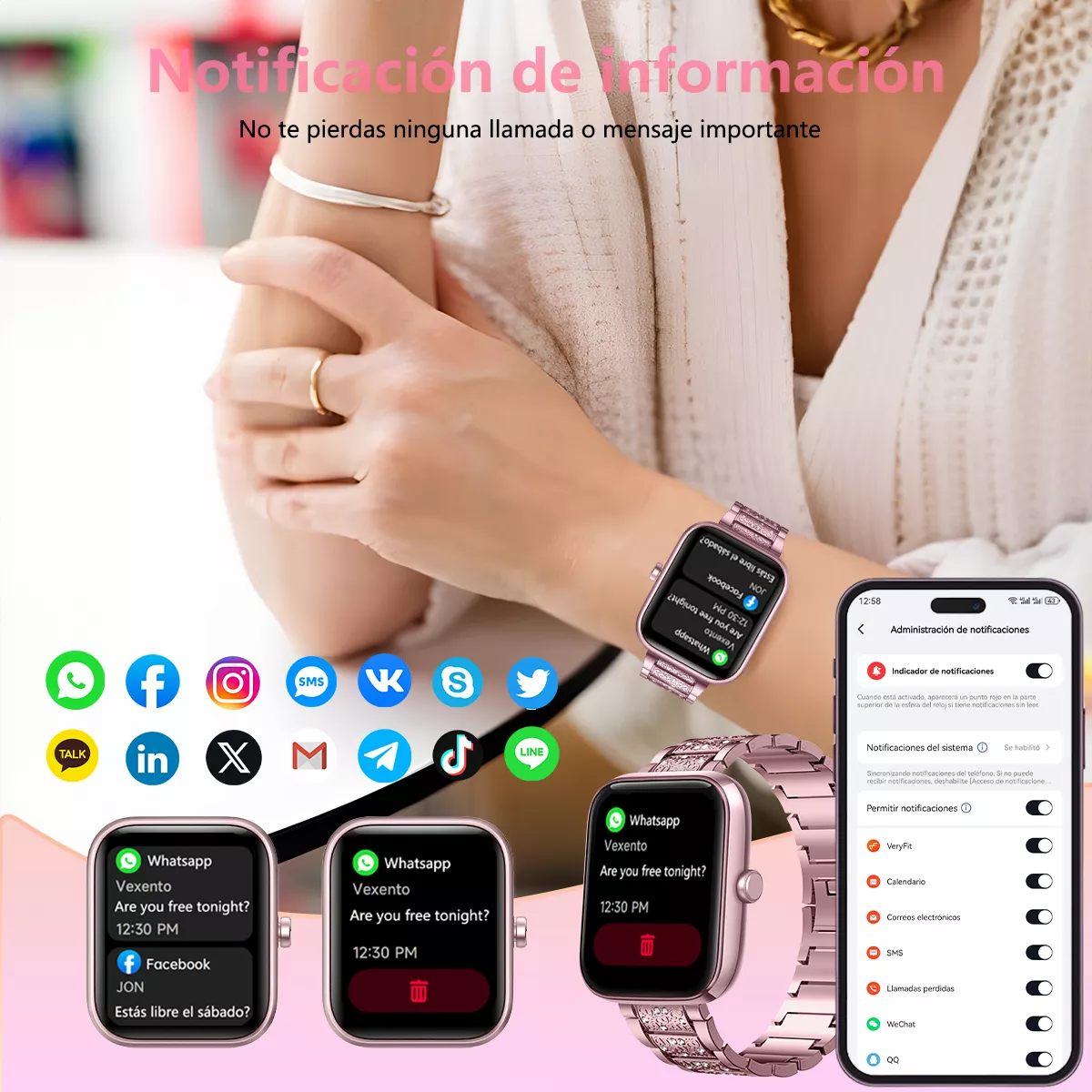 Reloj Smartwatch Mujer Reloj Inteligentes Smart reloj Alexa