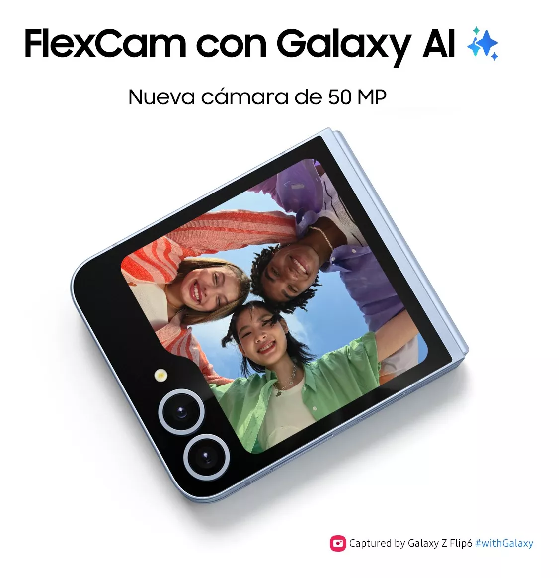 Celular Samsung Galaxy Z Flip 6 Azul Claro 8gb Ram 256gb, Ai, Nacional Con Garantía