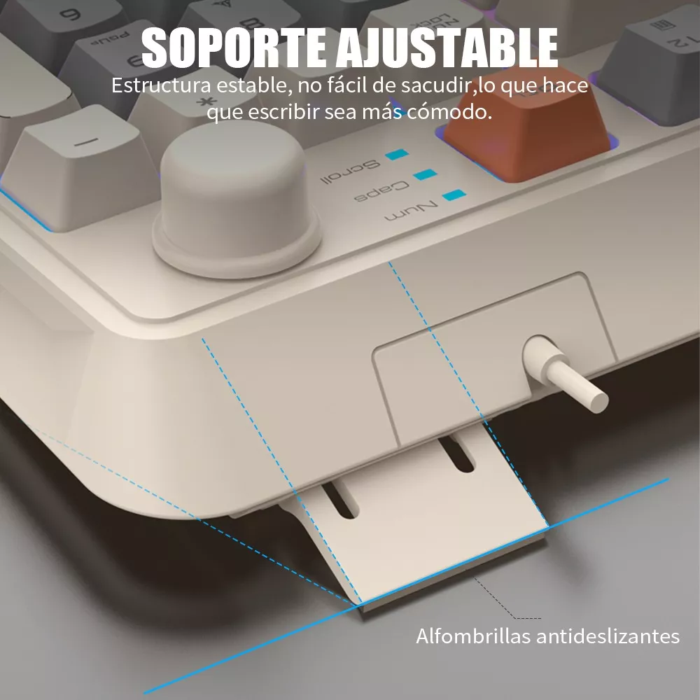 Free Wolf K820 kit De Teclado Y Mouse En Español Con Cable Mouse Blanco Teclado Blanco