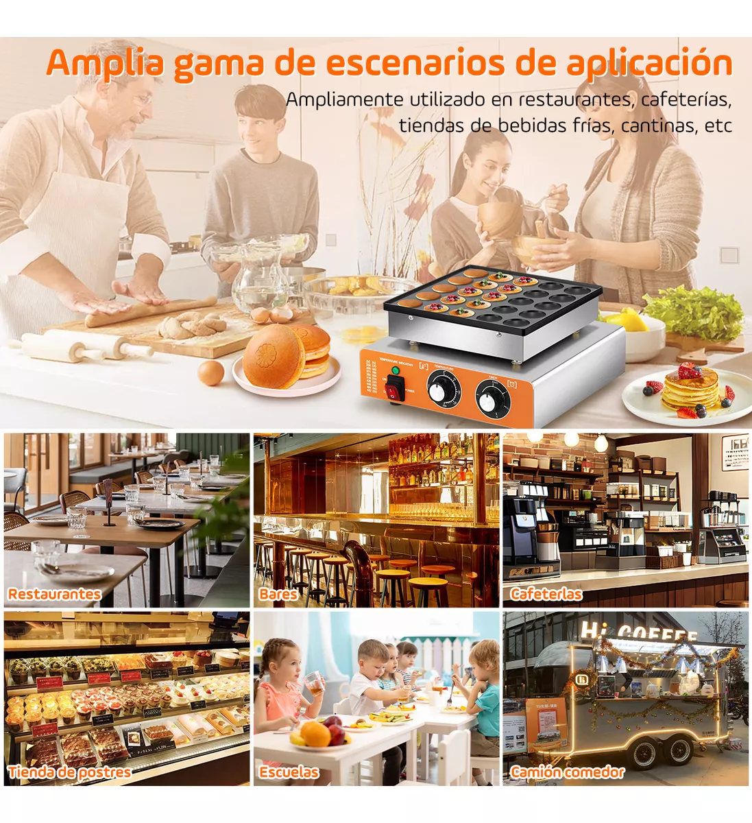 Máquina Eléctrica Industrial Mini Hotcakes 25pc Cronometrado