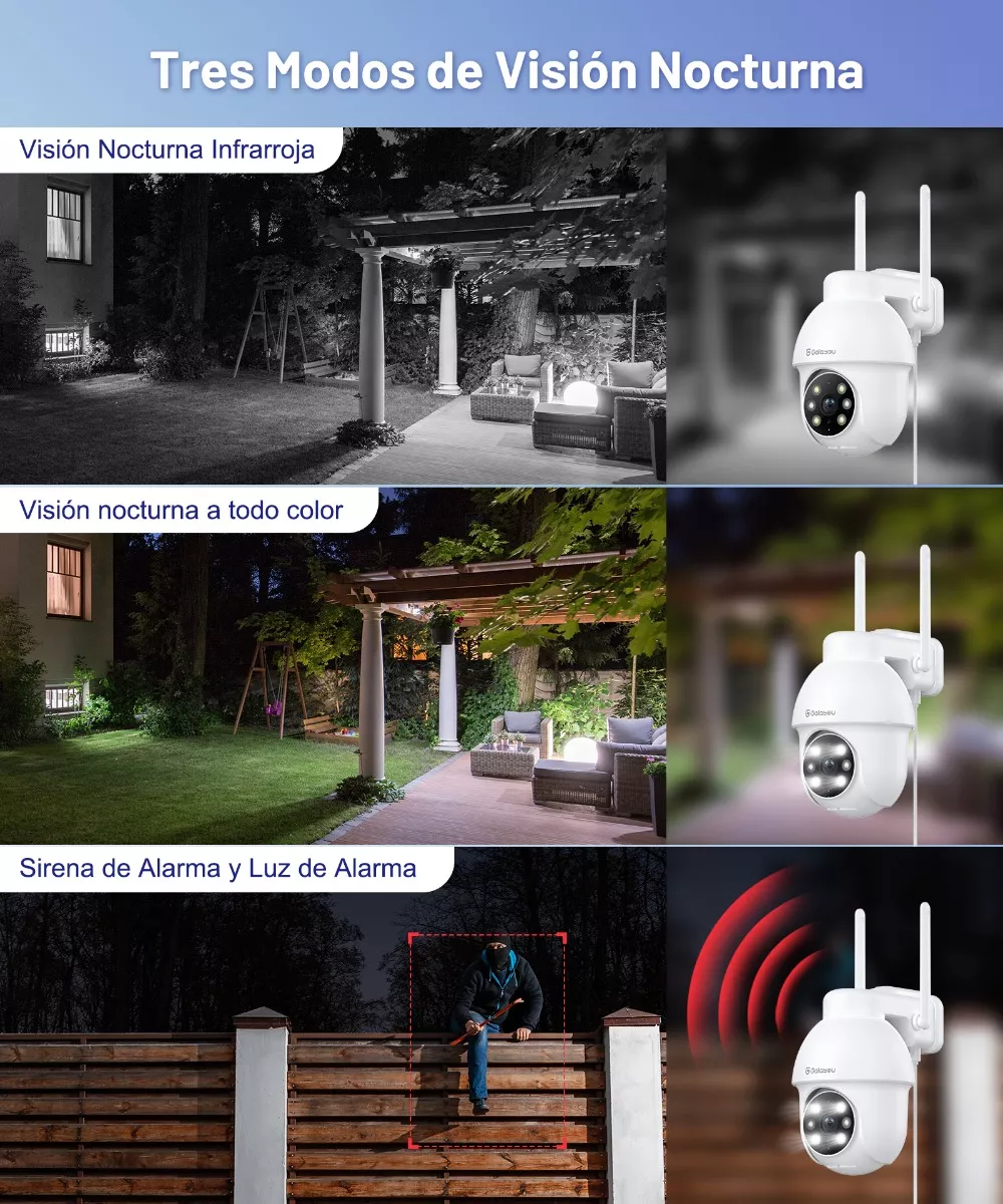 2k Cámara De Seguridad Wifi 2.4g Inalambrico Ptz Movimiento