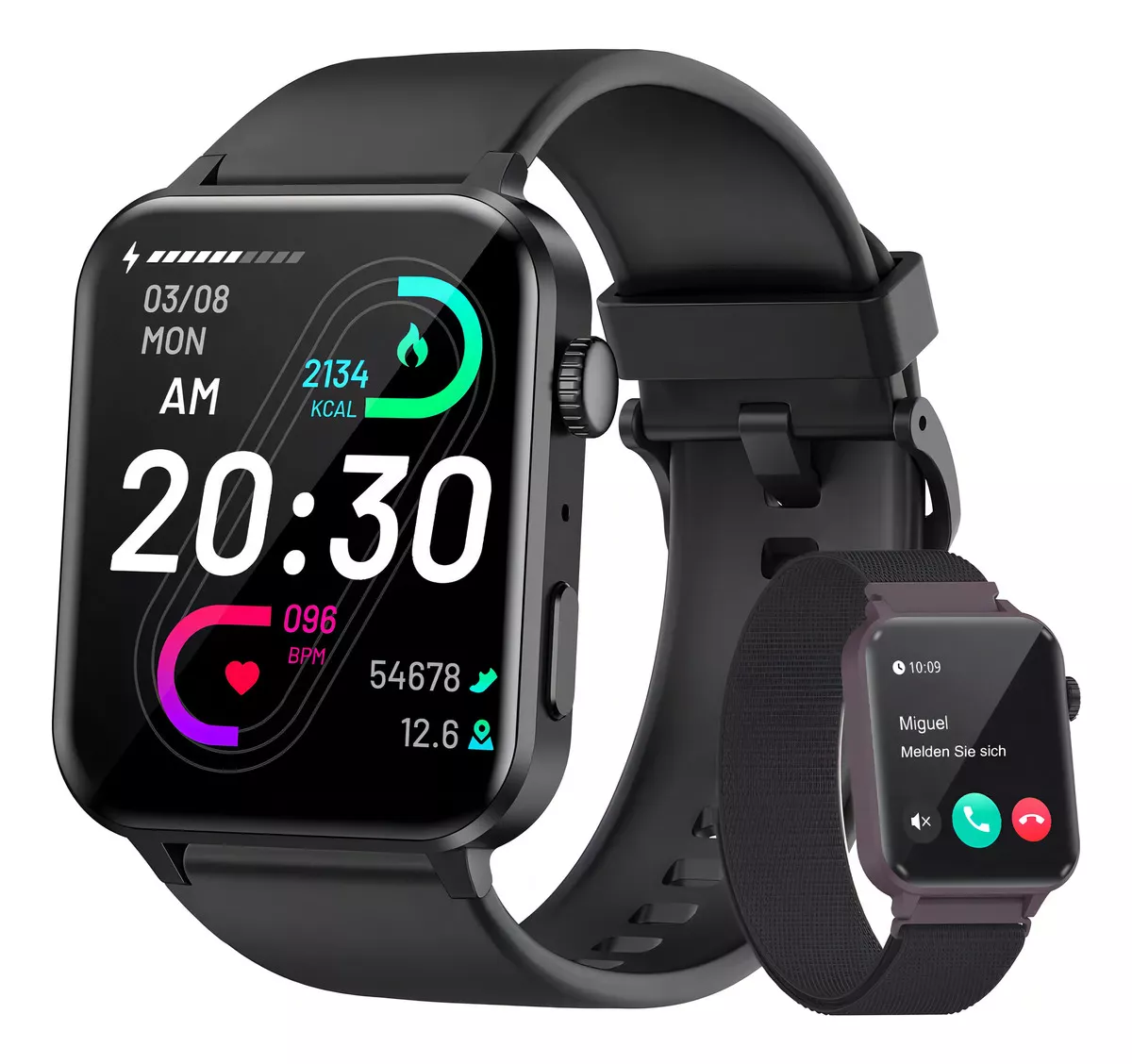 Reloj Inteligente Hombre Smart reloj Bluetooth Llamada,smartwatch R30 Pro Baolubao 1,85 Lcd Llamadas color De La Caja Negro