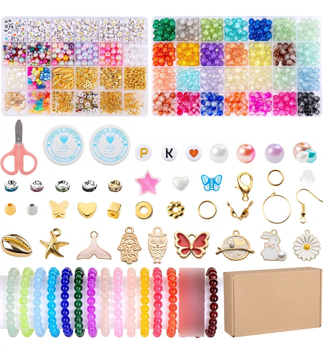kit Para Hacer Pulseras Para Ni&ntilde;os De Cuentas 36 Colors