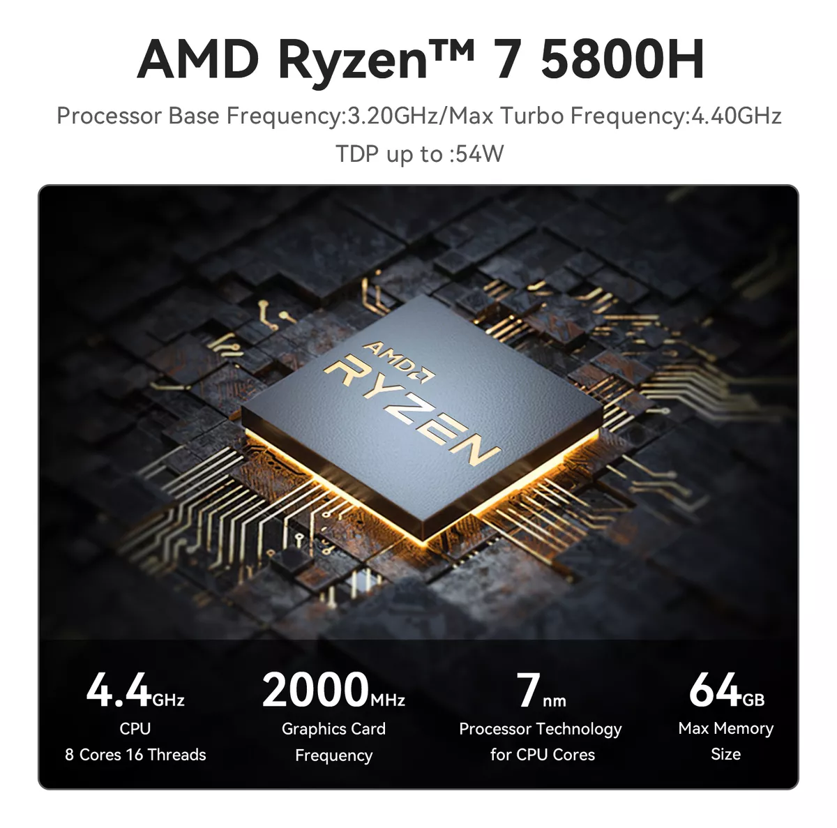 Mini Pc Amd Ryzen 7 5800h 16 Gb De Ram Ddr4 1 Tb Nvme Ssd