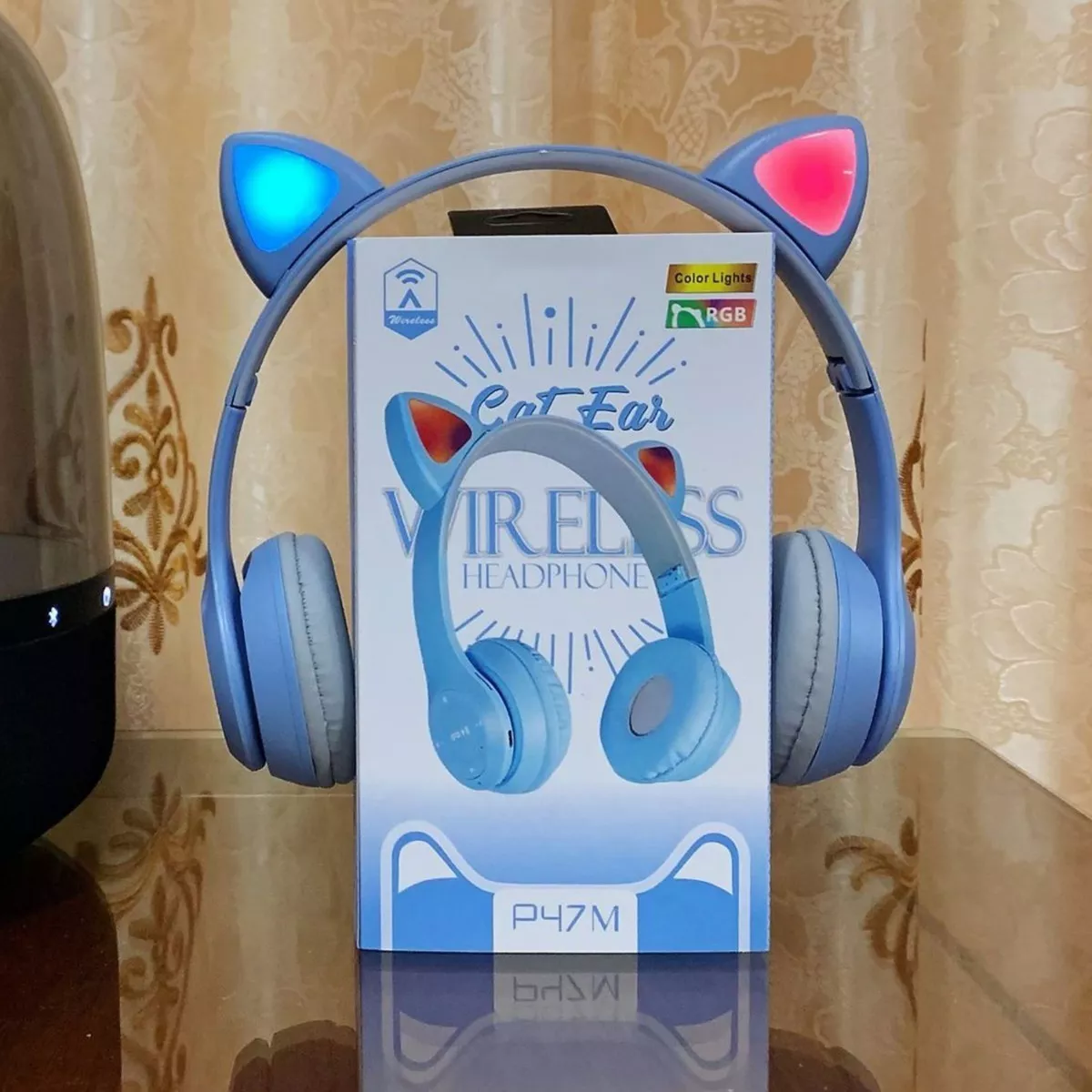 Mz P47 Auriculares Bluetooth Luminoso Gato Diadema Niños