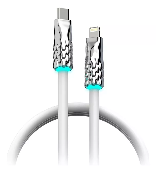 Cable iPhone Usb C A Lightning C Carga R&aacute;pida 30w 1.5m Mfish color Cian