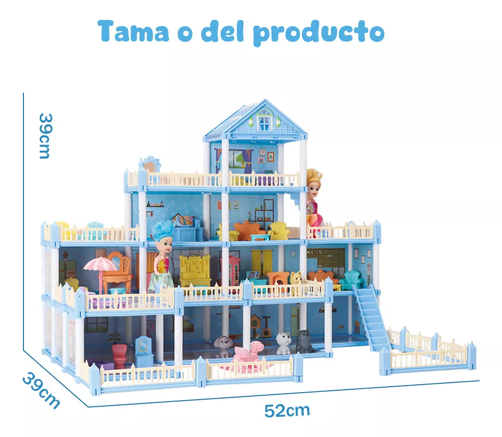 Casa Para Muñecas Con Muñecas Y Muebles Regalo Para Niñas