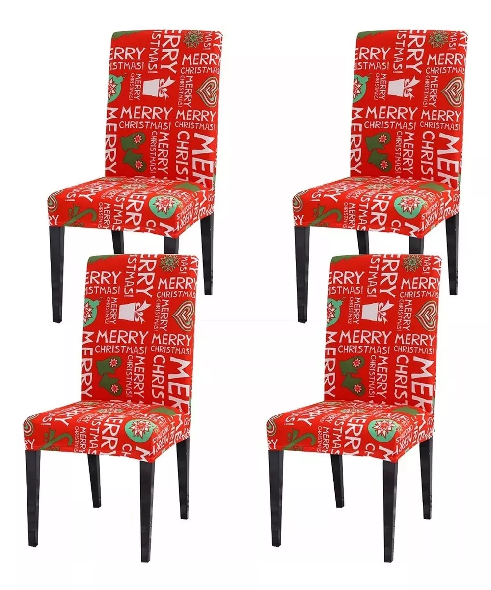 4 Pzs Fundas Para Sillas De Comedor De Navidad Navide&ntilde;os
