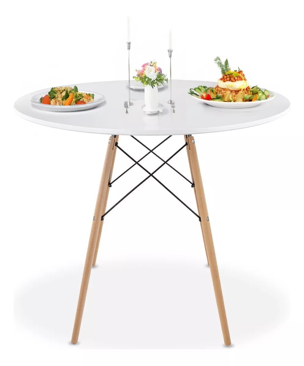 Mesa Eames Redonda De Madera Estilo Minimalista Moderno