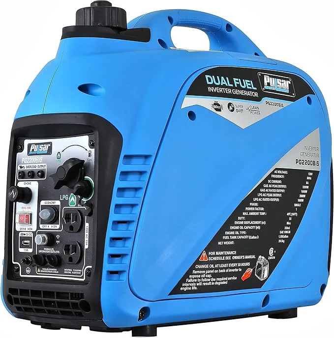 Pulsar PG2200BiS-Generador port&aacute;til con Doble Combustible silencioso de 2.200 W con Salida USB y Capacidad paralela, Compatible con Carb, Compatible con PG2200BiS