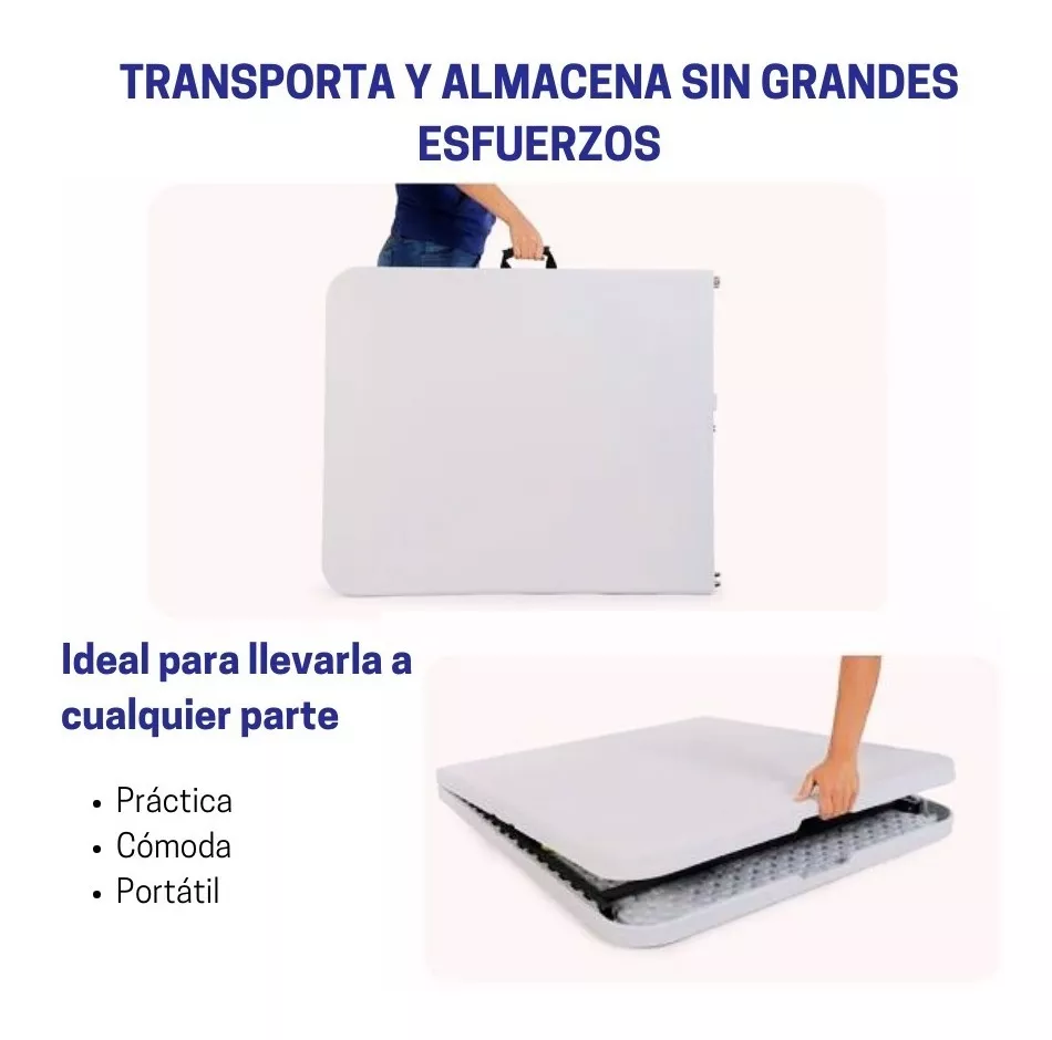 Mesa Plegable Portafolio Pl&aacute;stico 180cm Jard&iacute;n