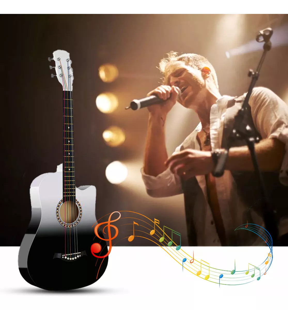Guitarra Acústica Clásica Para Principiantes 38in