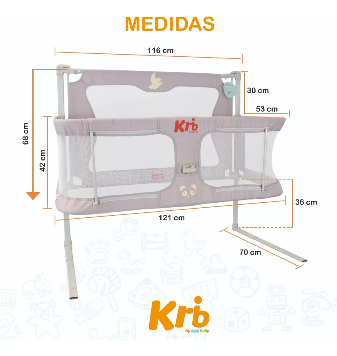 Kool Baby Cuna-barandal De Seguridad Plegable para bebé