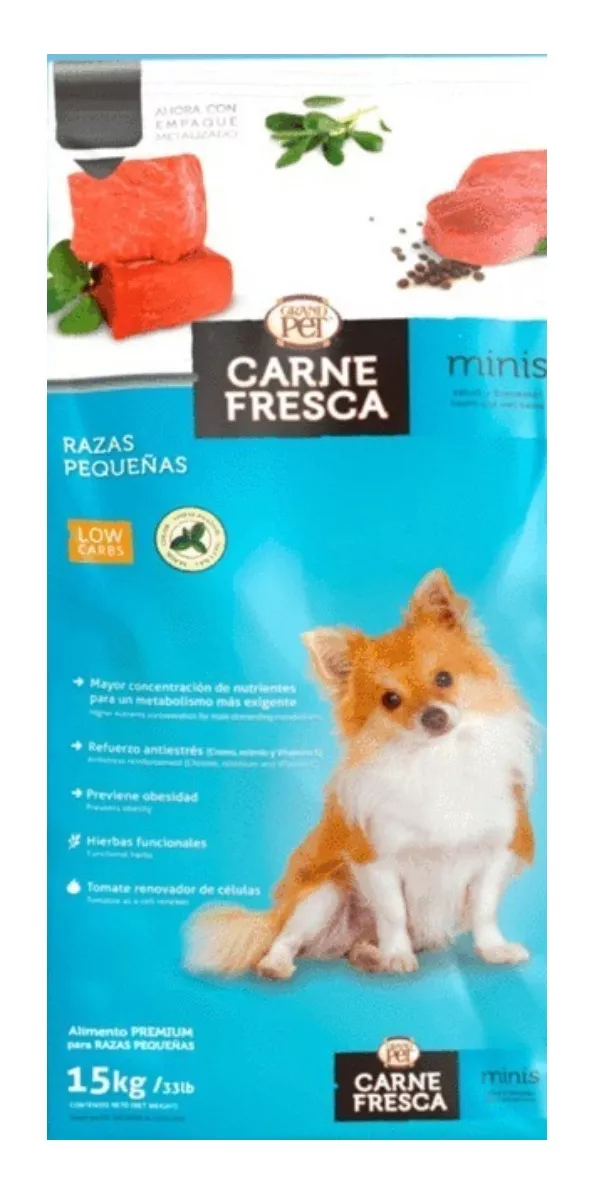 Alimento Croqueta Carne Fresca Mini Adulto Raza Pequeña 15kg