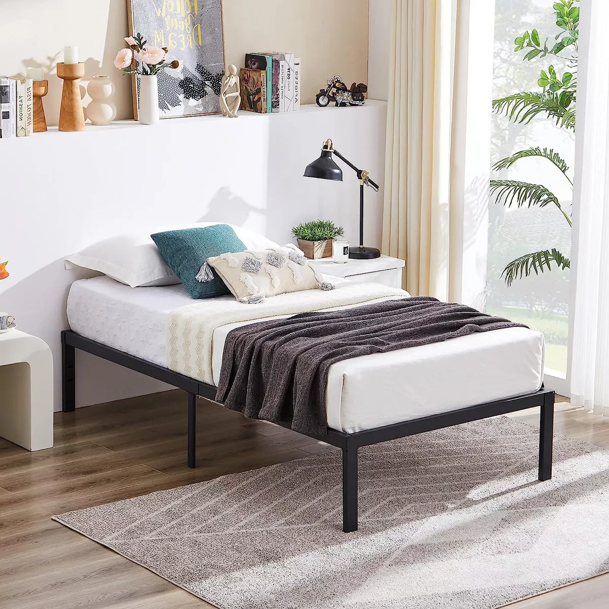 Base Cama Individual De Metal 14 Pulgadas 96*190.5*35.6cm