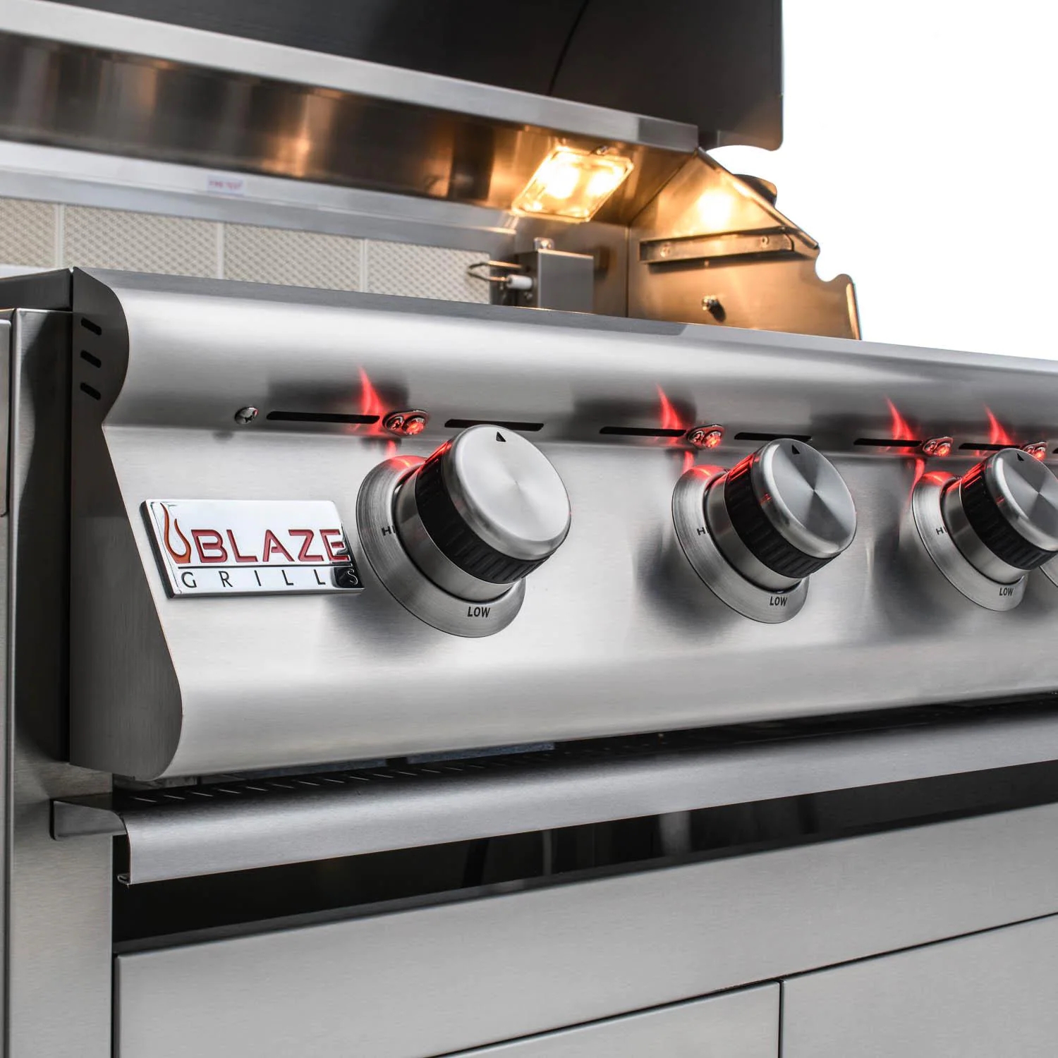 Blaze Premium LTE Parrilla de gas propano de 4 quemadores de 32 pulgadas con quemador infrarrojo trasero y luces de parrilla-BLZ-4LTE2-LP