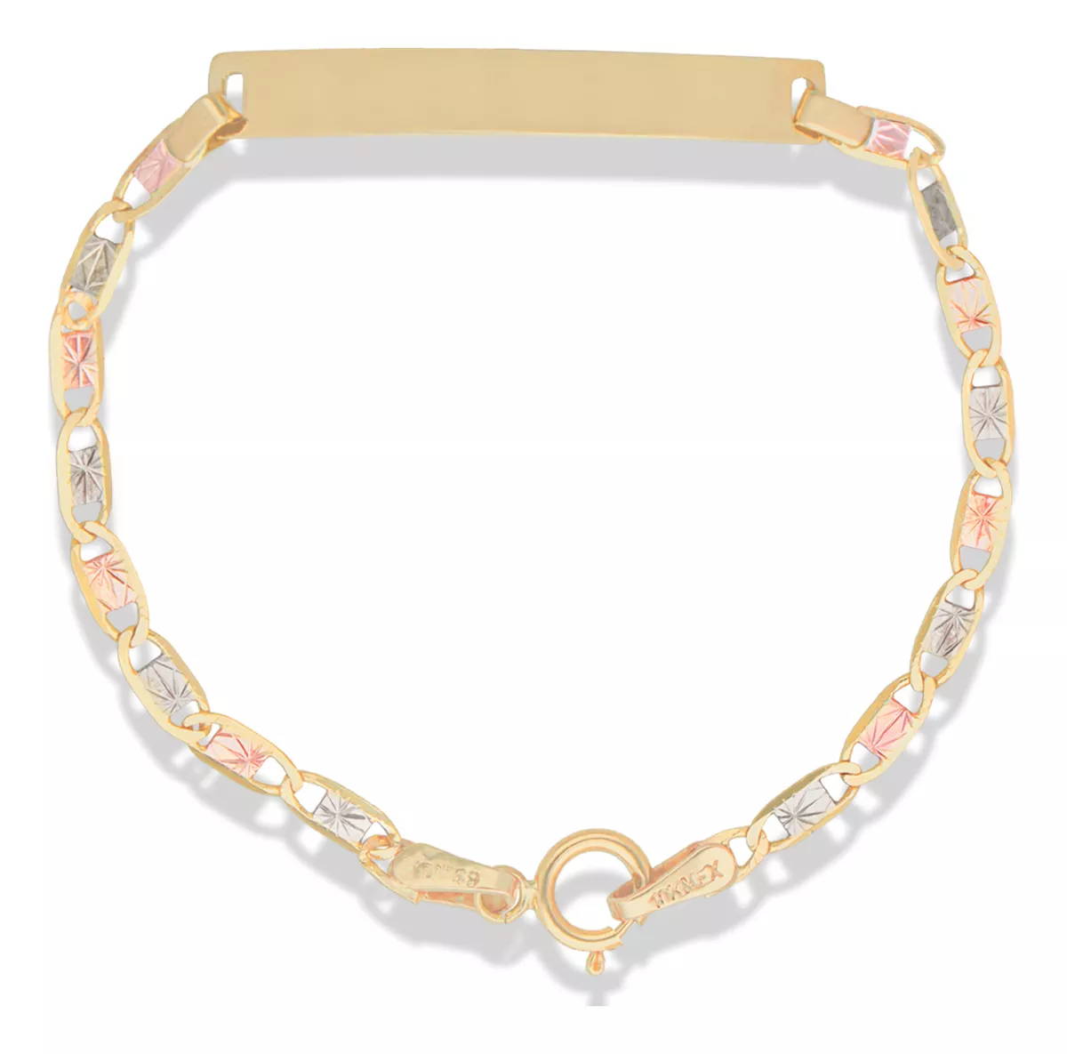 Pulsera Esclava Oro 10k 14cm Bebe Ni&ntilde;o Bautizo Figaro Ni&ntilde;os