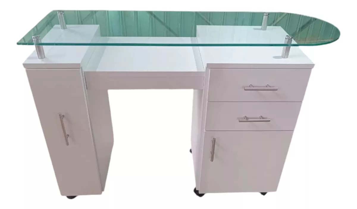 Mesa Para U&ntilde;as 120x40 Con Cristal Templado Bala
