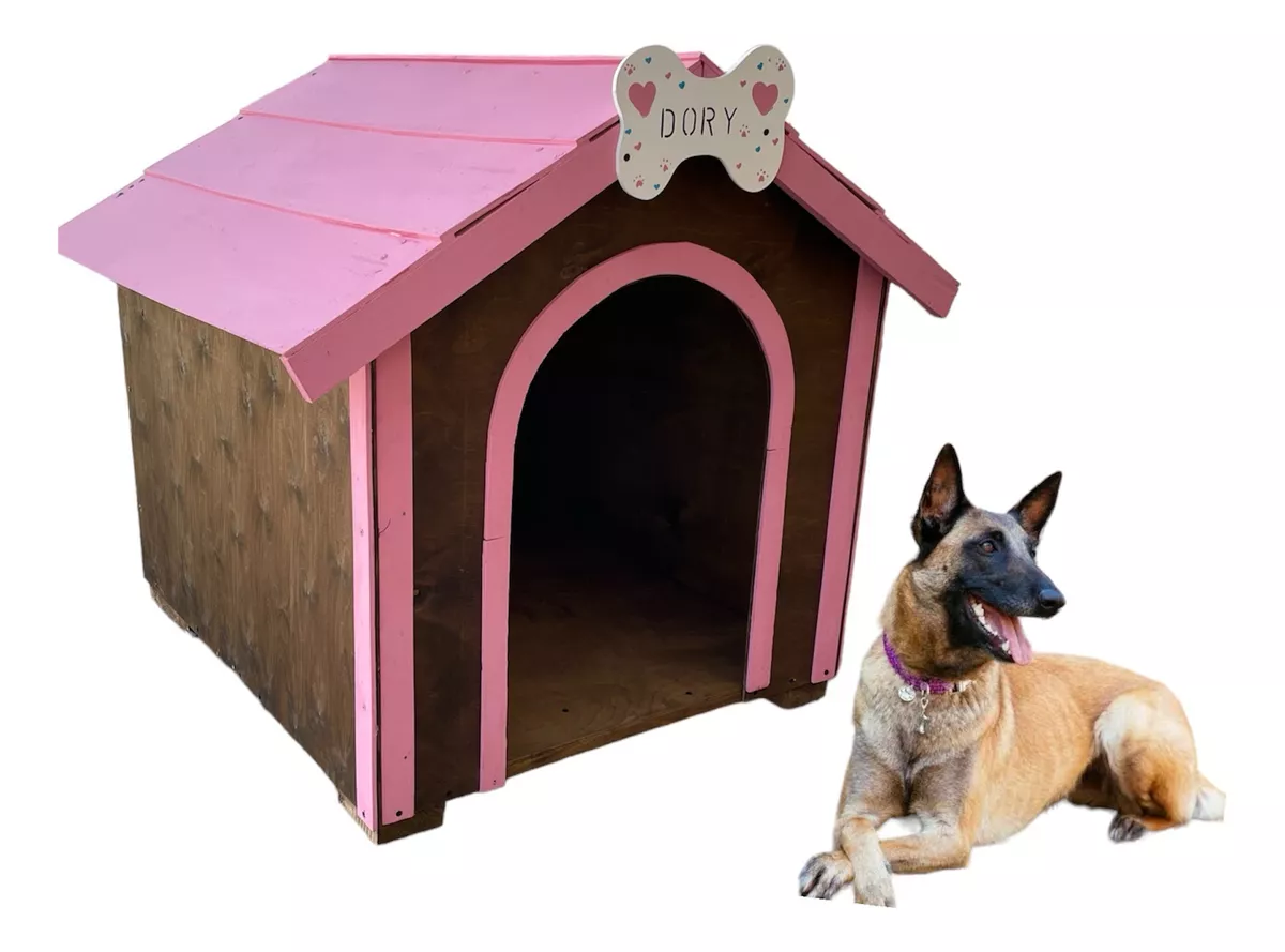 Casa Para Perro Grande 95cm X 90cm X 80cm Incluye Nombre