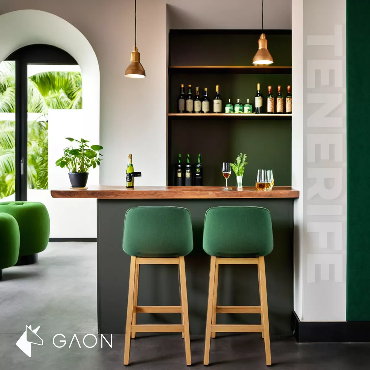 Silla De Bar Con Reposapies Diseño Ergonomico De Madera 2 Pz