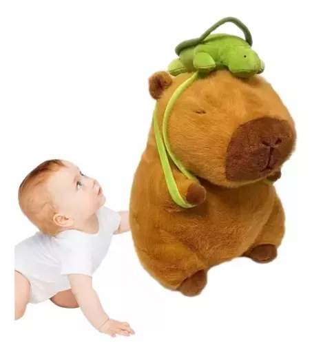 Capibara Peluche Juguetes Bebes Y Peque&ntilde;as Mochila Tortugascute Capibara, 35cm, Juguete Para Beb&eacute;s, Juguete Para Ni&ntilde;os, Relleno De Algod&oacute;n De Alta Calidad