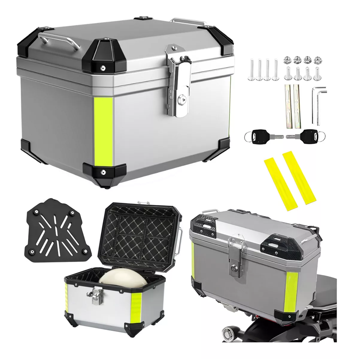 Caja Para Moto Cajuela Casco Maletero Motocicleta 45l