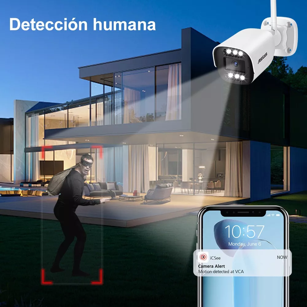 kit Videovigilancia 4 Camaras De Seguridad Wifi 4mp Nvr Cctv